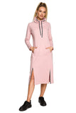 Chic Midi Dress with Leopard Detail and High Collar