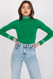 Fitted Long Sleeve Turtleneck Cotton Blouse with Lettering