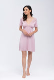 Lace-Trimmed Viscose Nightgown with Bust Cut-Off