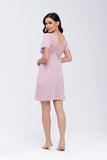 Lace-Trimmed Viscose Nightgown with Bust Cut-Off