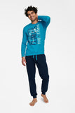Comfortable Men's Pajamas Set with Long Pants & Sweatshirt