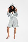 Cozy Women's Hooded Bathrobe with Pockets and Belt