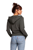 Elegant Draped Hoodie with Thumbholes and Unique Design