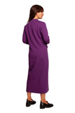 Elegant High Slit Maxi Dress with Decorative Flaps