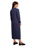 Elegant High Slit Maxi Dress with Decorative Flaps