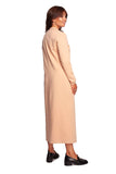 Elegant High Slit Maxi Dress with Decorative Flaps