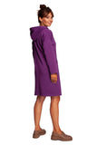 Cozy High Collar Casual Dress with Leopard-Print Ribbons