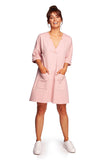 Heart Neckline Everyday Dress with Elbow-Length Sleeves