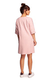 Heart Neckline Everyday Dress with Elbow-Length Sleeves