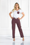 Cozy Women's Short Sleeve Pajama Set with Pocket