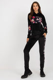 Floral Velour Sweatshirt and Pants Set with Hood