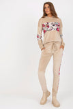 Floral Insert Velour Hoodie and Pants Set