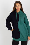 Two-Color Long Sleeve Hooded Women's Sweatshirt