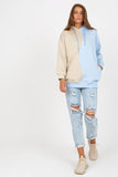 Two-Color Hoodie Sweatshirt with Side Pockets for Women