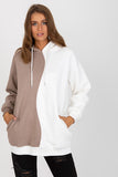 Two-Color Long Sleeve Hooded Women's Sweatshirt
