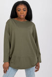 Loose-Fit Long Sleeve Women's Blouse with Round Neckline