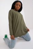 Loose-Fit Long Sleeve Women's Blouse with Round Neckline