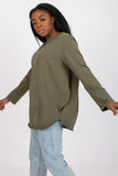 Loose-Fit Long Sleeve Women's Blouse with Round Neckline
