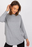 Loose-Fit Long Sleeve Women's Blouse with Round Neckline