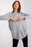 Loose-Fit Long Sleeve Women's Blouse with Round Neckline