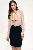 Chic High-Waisted Fitted Black Pencil Skirt