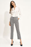 Feminine Chino Pants with Elastic Waistband and Pockets