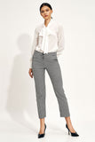 Feminine Chino Pants with Elastic Waistband and Pockets