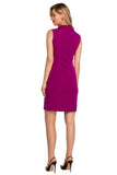 Sleeveless Classic Jacket Dress with Chain Waist Detail