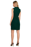 Chic Sleeveless Jacket Dress with Waist Chain Detail