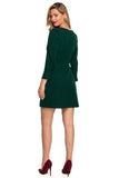Versatile Mini Dress with Elegant Pleats and Button Detail