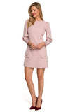 Versatile Mini Dress with Stylish Patches and Pleats