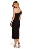 Elegant One Shoulder Dress with Overlap Hem for Special Occasions