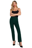 Elegant Fitted Pants with Unique Belt and Profiling Cuts