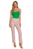 Chic Fitted Pants with Unique Belt and Profiling Cuts