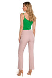Chic Fitted Pants with Unique Belt and Profiling Cuts