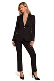 Elegant Fully Lined Jacket with Decorative Metal Buttons
