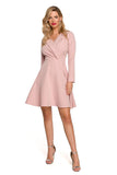 Charming Flared Dress with Envelope Neckline