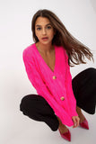 Openwork Women's Button-Down Sweater with Long Sleeves