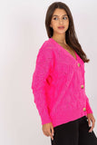 Openwork Women's Button-Down Sweater with Long Sleeves