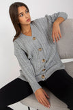 Button Closure Long Sleeve Women's Sweater - Versatile Style