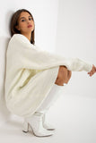 Extended Cut Women's Sweater with Heart Neckline and Long Sleeves