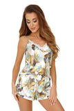 Elegant Satin Women's Pajamas with Lace Trim and Bow