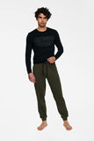 Men's Two-Piece Cotton Pajama Set with Elegant Design