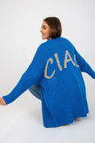 Unbuttoned Cardigan with Contrasting Back Lettering