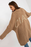 Unbuttoned Cardigan with Wide Sleeves & Contrast Lettering