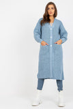 Cozy Long Cardigan with Buttoned Front and Pockets