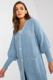 Cozy Long Cardigan with Buttoned Front and Pockets