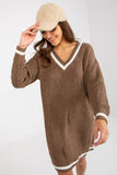 Long Sleeve Knit Dress with Heart Neckline - Versatile Style
