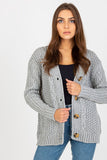 Heart Neckline Long Sleeve Women's Sweater with Button Closure