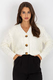Heart Neckline Long Sleeve Sweater with Button Closure